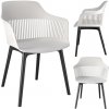 Plastová jídelní židle Stylo CORNIDO - bílá (černé nohy)