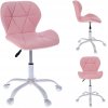 Otočná židle, eko kůže Stylo ENDO - růžová/bílý