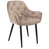 Sametová jídelní židle Stylo LARGO - béžová