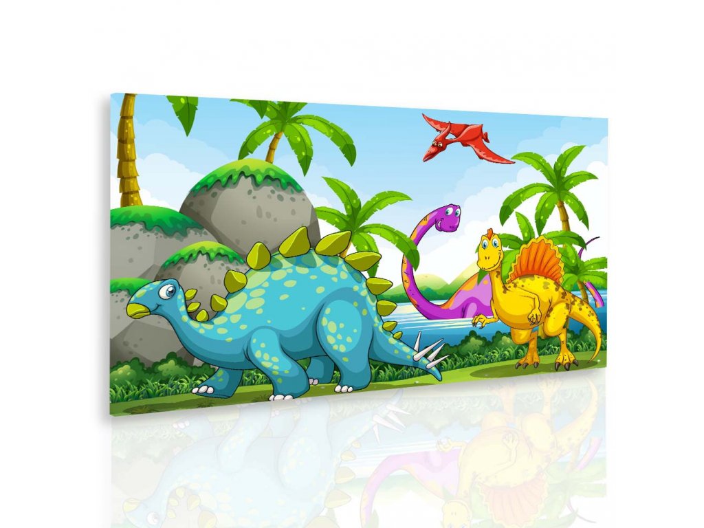 Obraz dinosuři (Velikost 90x60 cm)