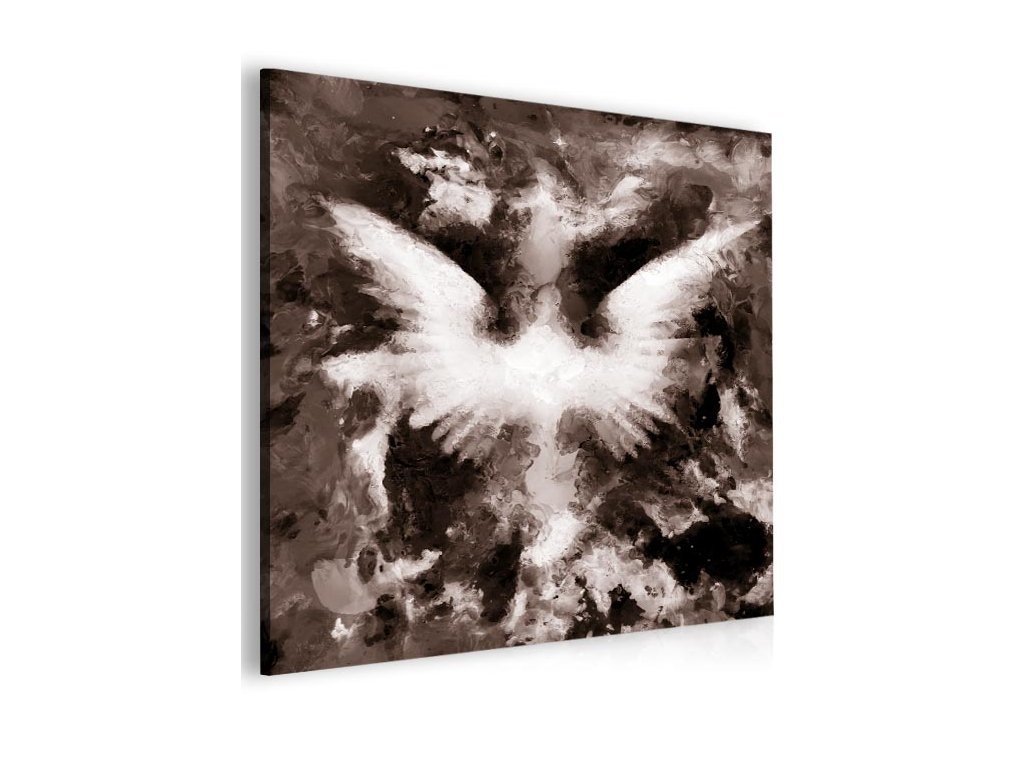 Abstraktní obraz andělská křídla - hnědý (Velikost (šířka x výška) 100x100 cm)