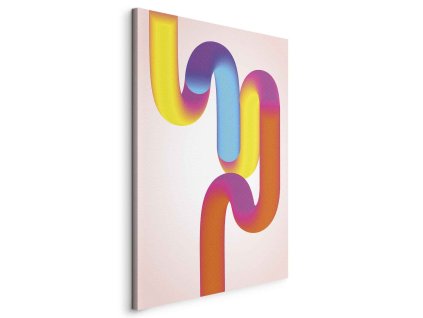 Obraz - Barevné odbočky - Dynamická kompozice v odstínech žluté, růžové a modré