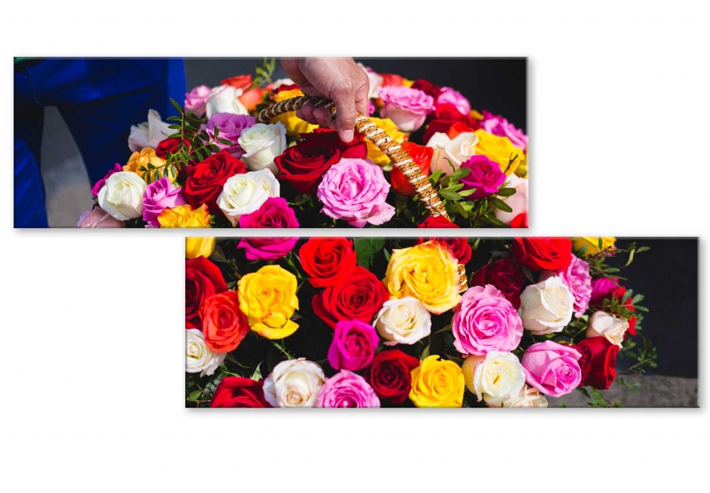 Atypický obraz Koš růží Velikost (šířka x výška): 180x90 cm