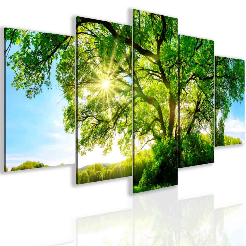Pětidílný obraz krásný strom Velikost: 150x75 cm