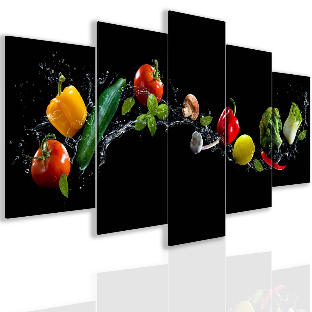 Pětidílný obraz letní zelenina Velikost: 200x100 cm