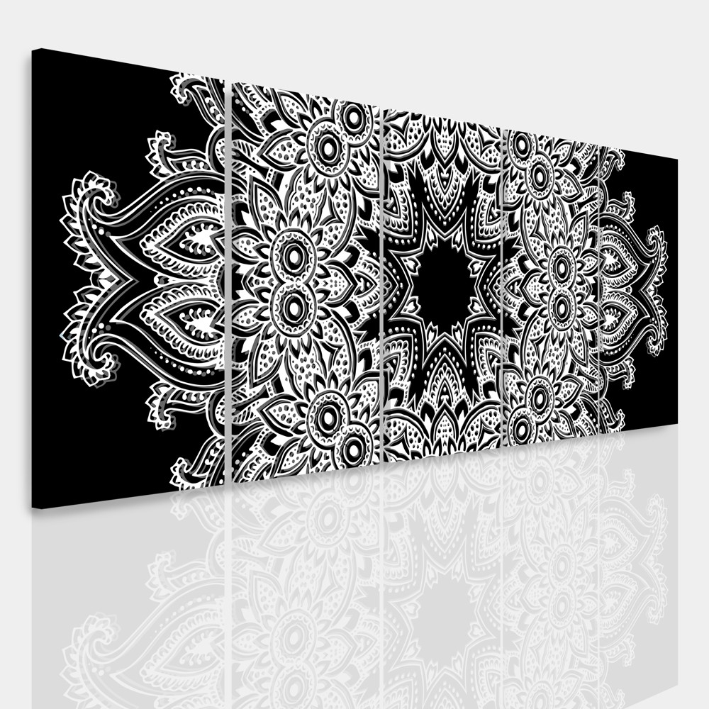 Vícedílný obraz - Černobílá mandala II. Velikost: 150x60 cm