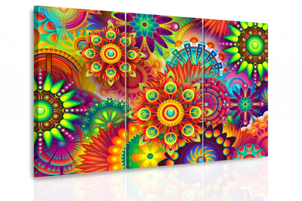 Vícedílný obraz - Hippie mandaly Velikost (šířka x výška): 90x60 cm