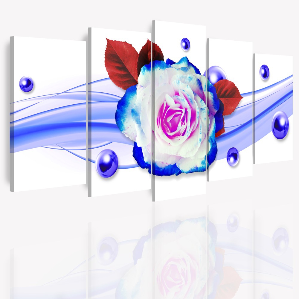 Vícedílný obraz - Růže na vlnách Velikost: 150x70 cm