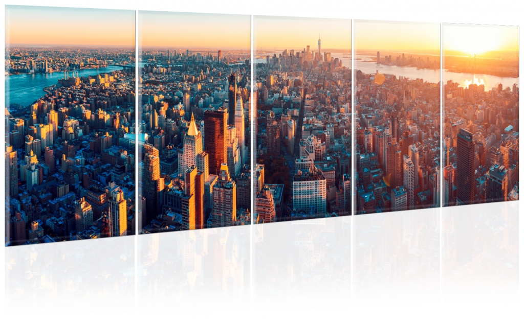 Vícedílný obraz Manhattan na dlani Velikost (šířka x výška): 150x50 cm
