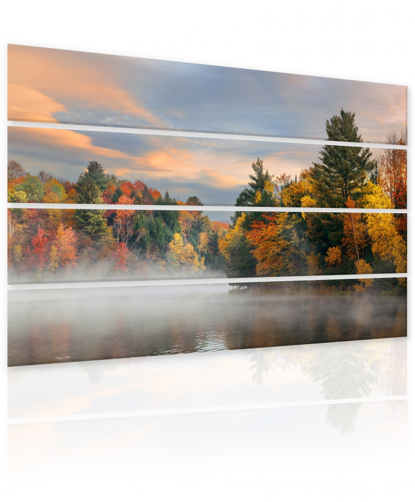 Vícedílný obraz Podzimní jezero Velikost (šířka x výška): 150x100 cm