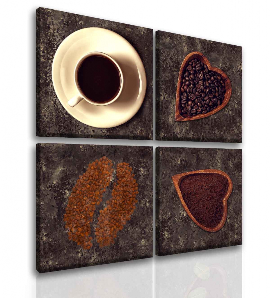 Čtyřdílný obraz miluji kávu Velikost (šířka x výška): 60x60 cm