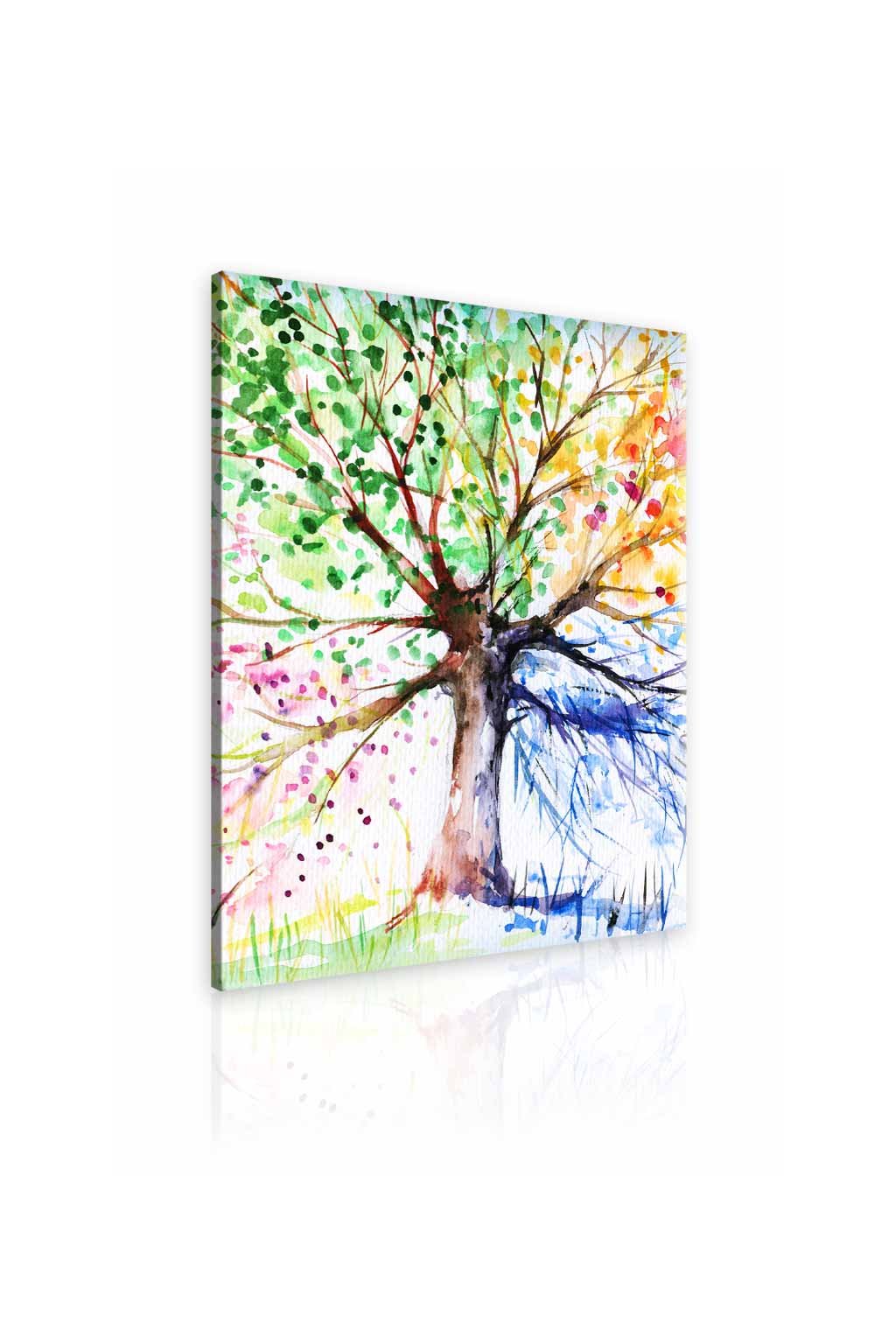 Obraz malovaný strom ročních období II Velikost (šířka x výška): 70x90 cm