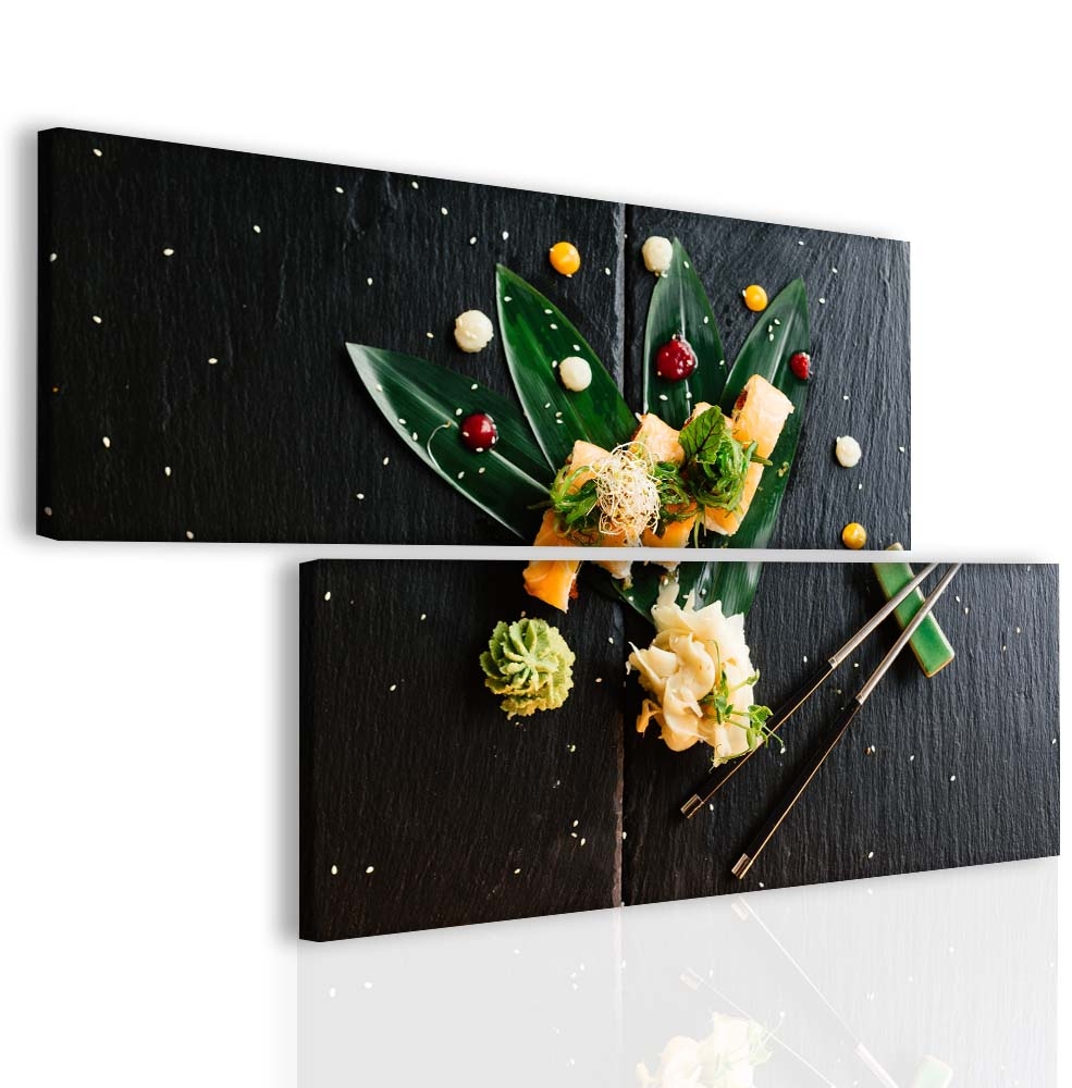 Dvoudílný obraz sushi Velikost (šířka x výška): 174x100 cm