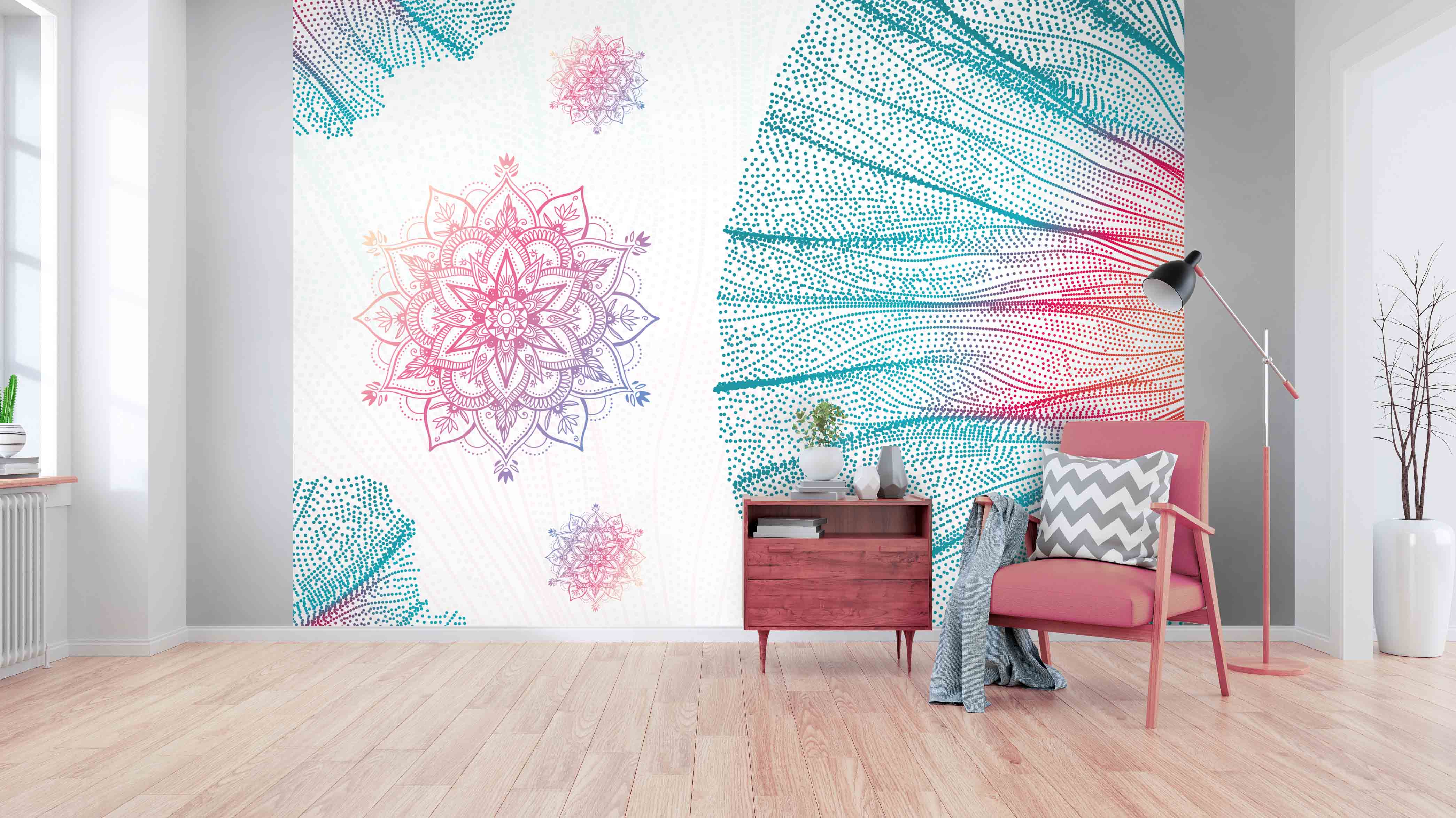 Tapeta Mandala v pastelech Vel (šířka x výška): 360 x 260 cm