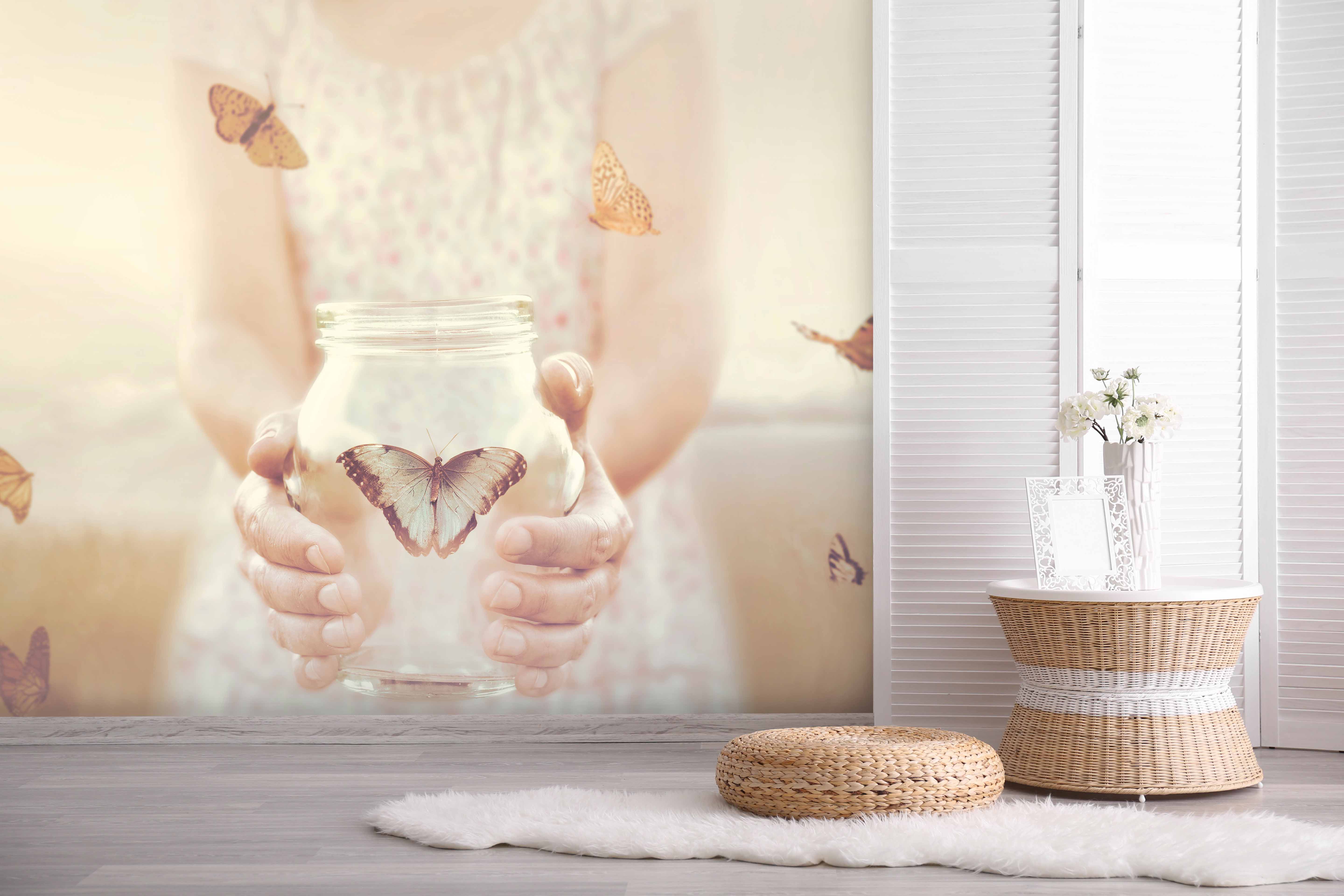Tapeta Motýl v lahvi Vel (šířka x výška): 360 x 260 cm