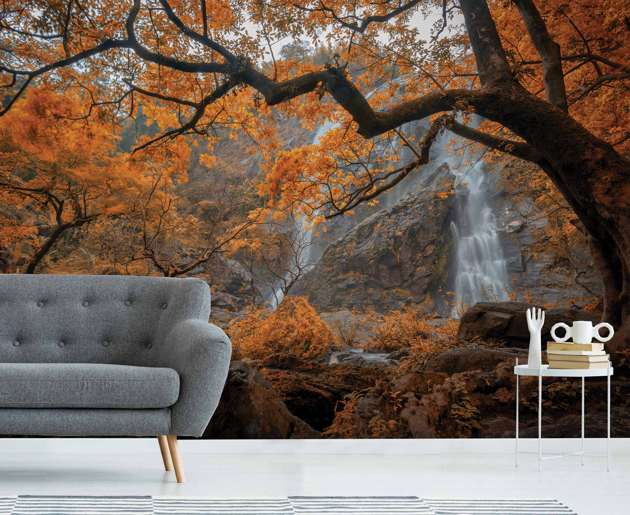 Tapeta Podzimní vodopád Vel (šířka x výška): 360 x 260 cm
