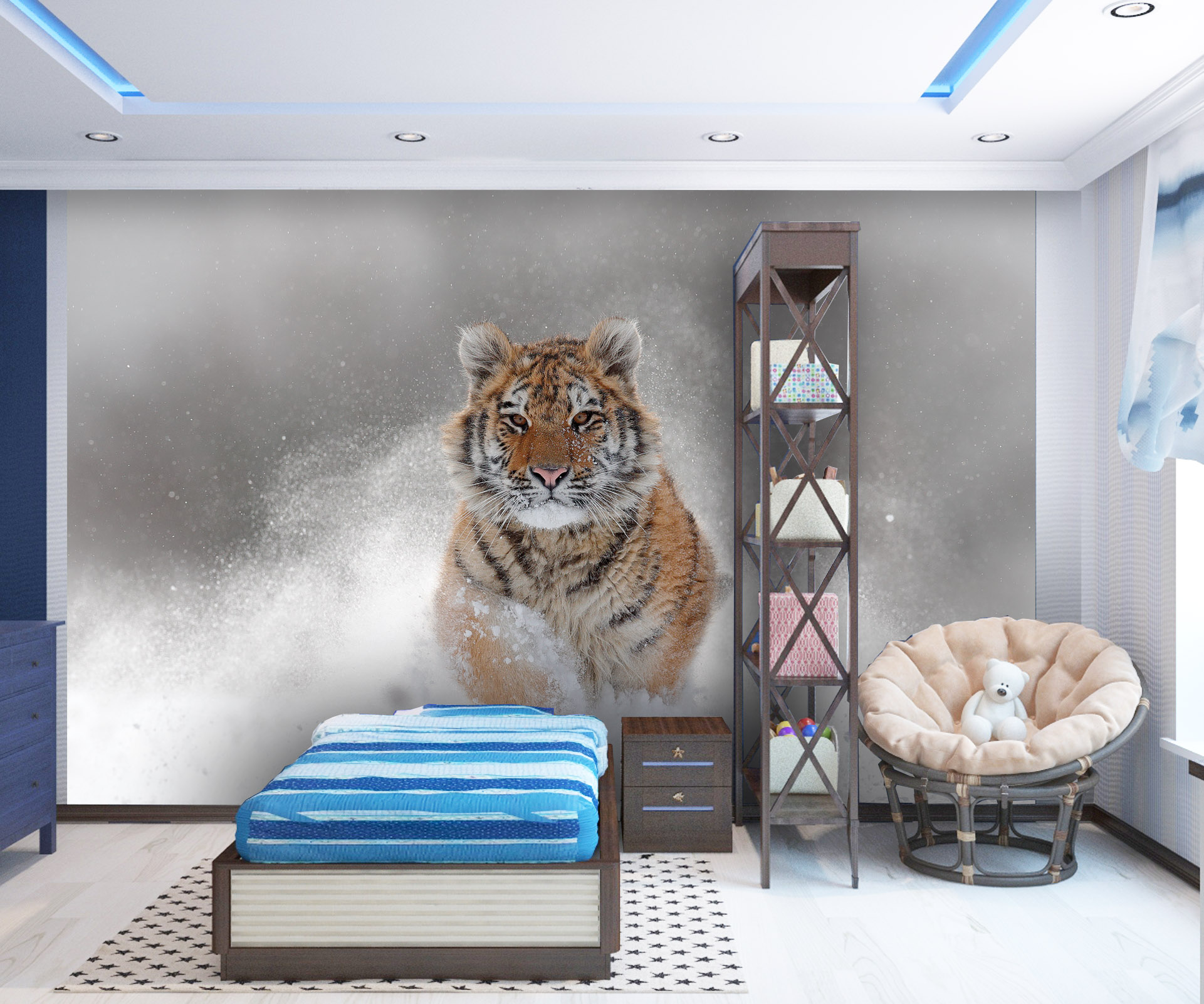 Tapeta Sněžný tygr Vel (šířka x výška): 360 x 260 cm