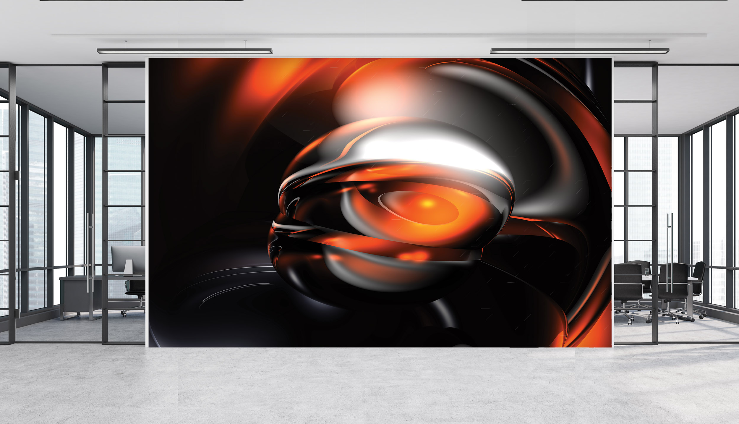 Tapeta Abstrakt 3D orange Vel (šířka x výška): 216 x 140 cm