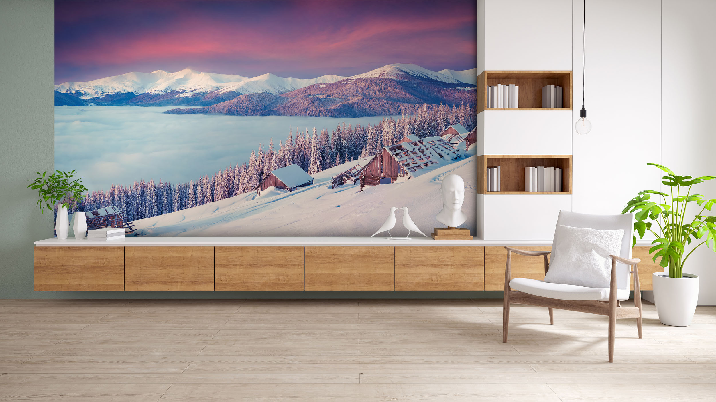 Tapeta Horská zimní krajina Vel (šířka x výška): 216 x 140 cm