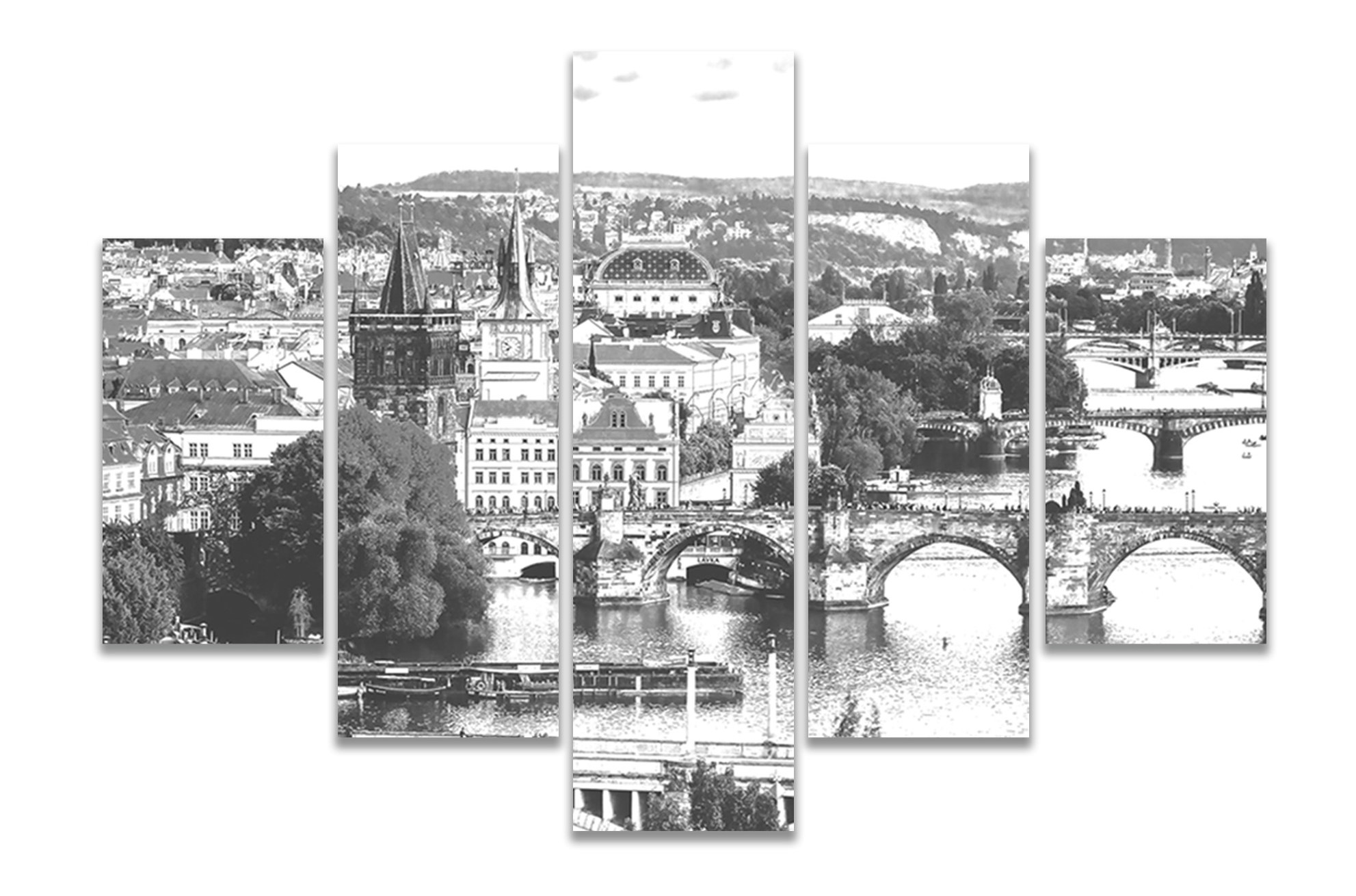 Obraz Praha tužkou Velikost: pětidílné schody - 200x100 cm