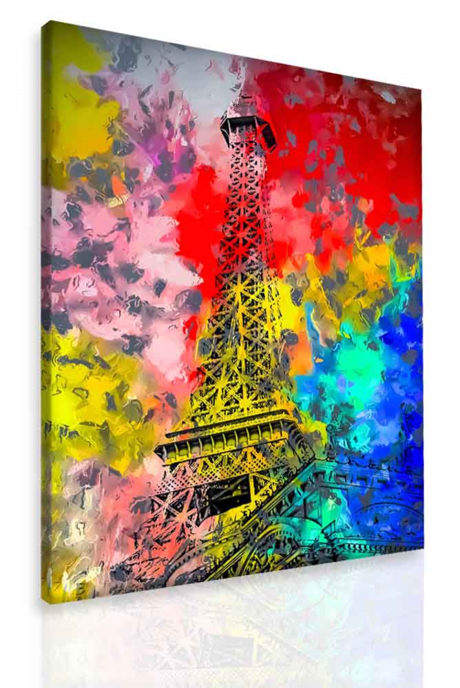 Obraz malovaná Eiffelova věž Velikost (šířka x výška): 80x120 cm