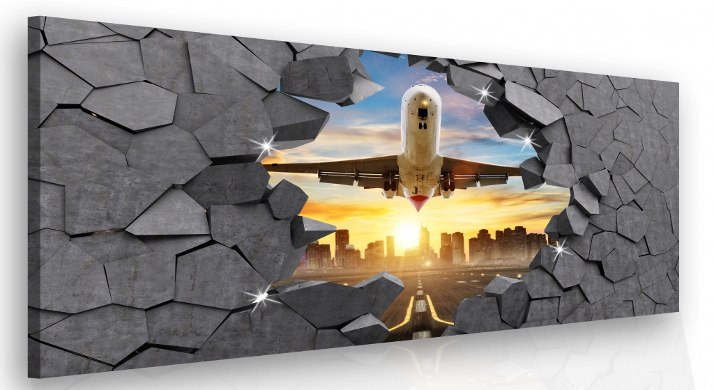 Luxusní obraz - letadlo v kameni Velikost: 60x40 cm
