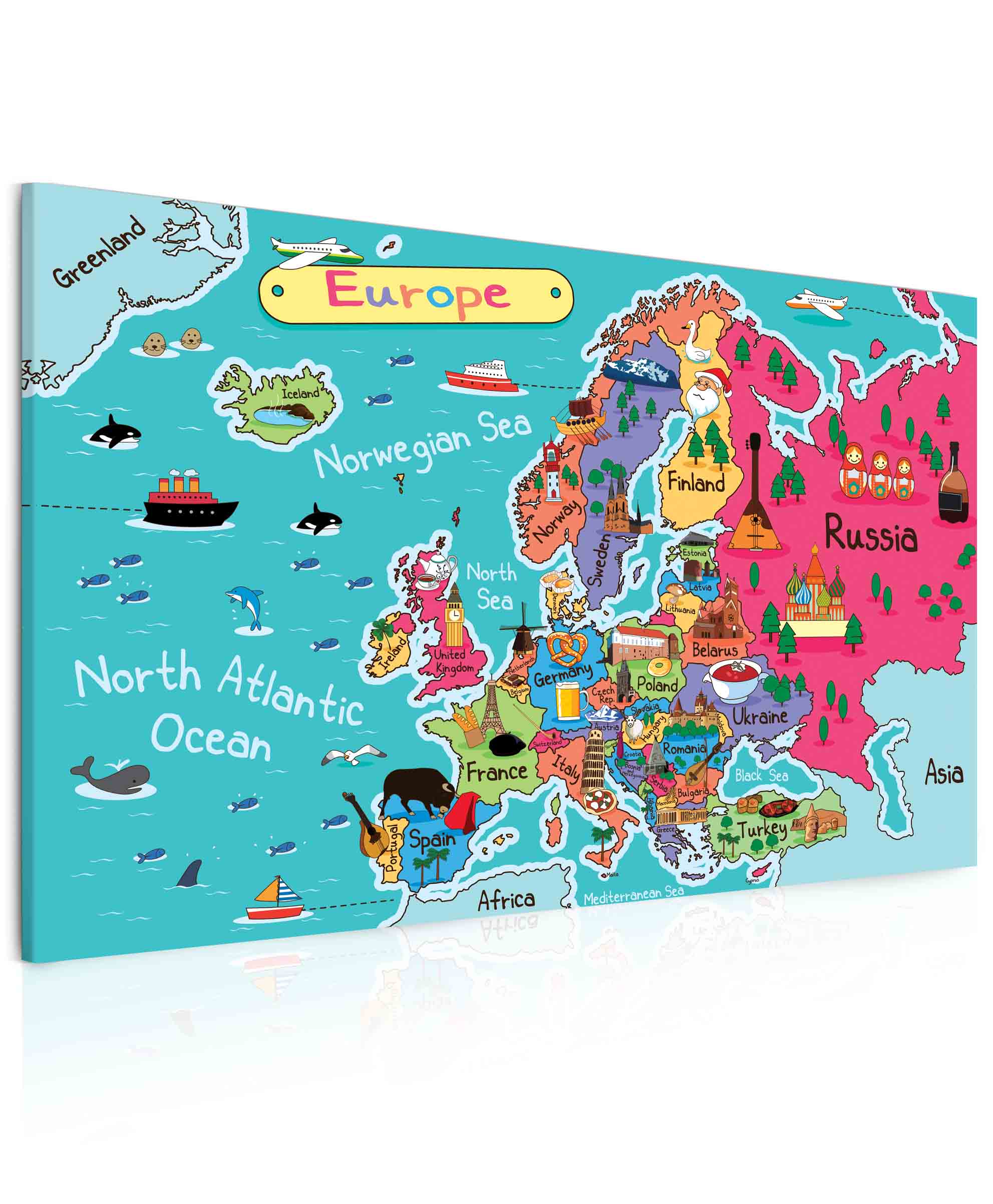 Mapa Evropy pro děti II Velikost: 100x60 cm