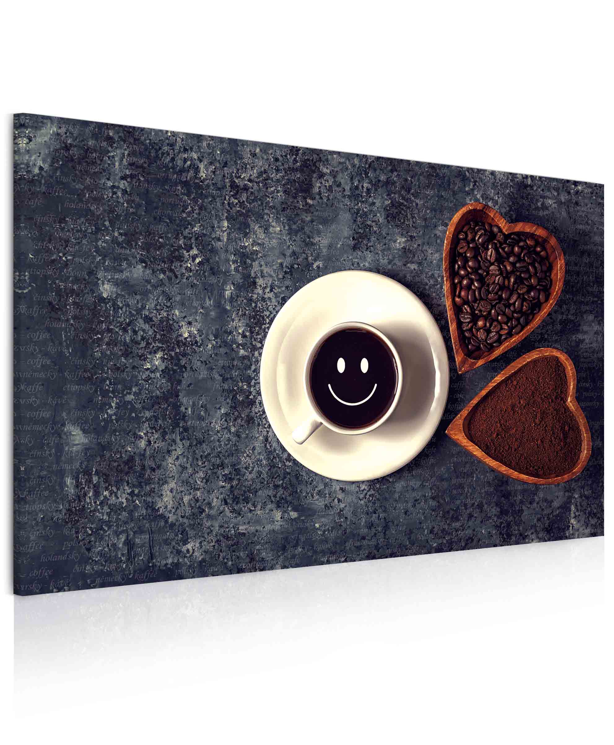 Obraz - Káva s úsměvem Velikost: 120x90 cm
