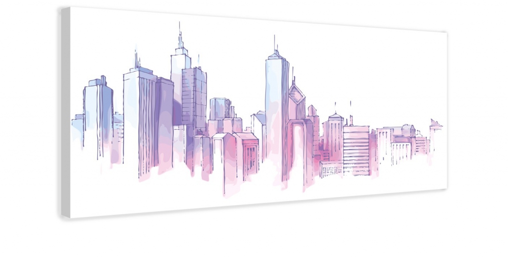 Obraz - Město barevné skvrny Velikost: 140x70 cm