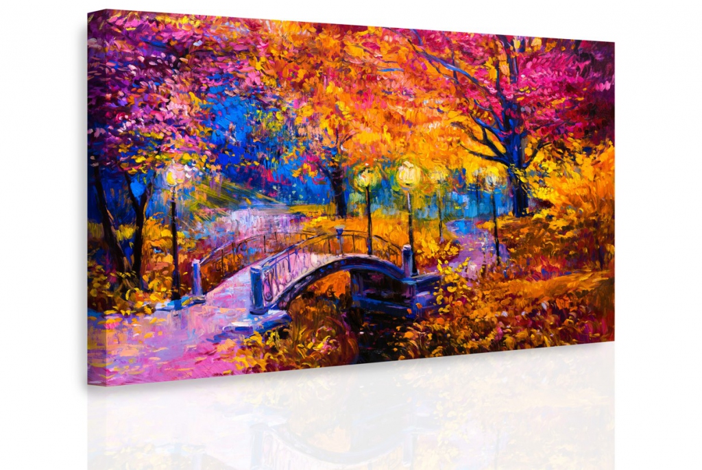 Obraz Most v barevné krajině Velikost: 90x60 cm