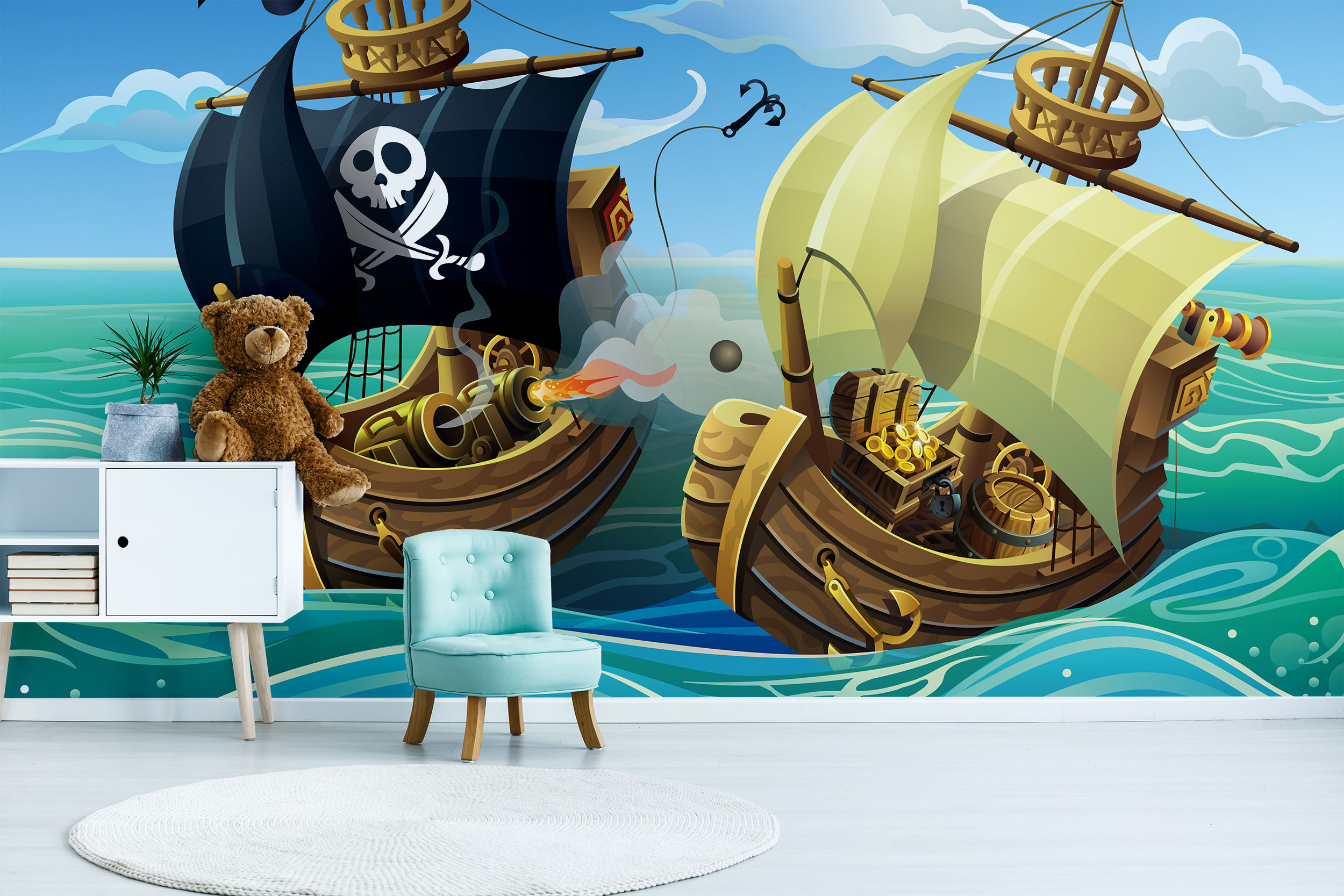 Dětská tapeta Piráti útočí Vel (šířka x výška): 144 x 105 cm