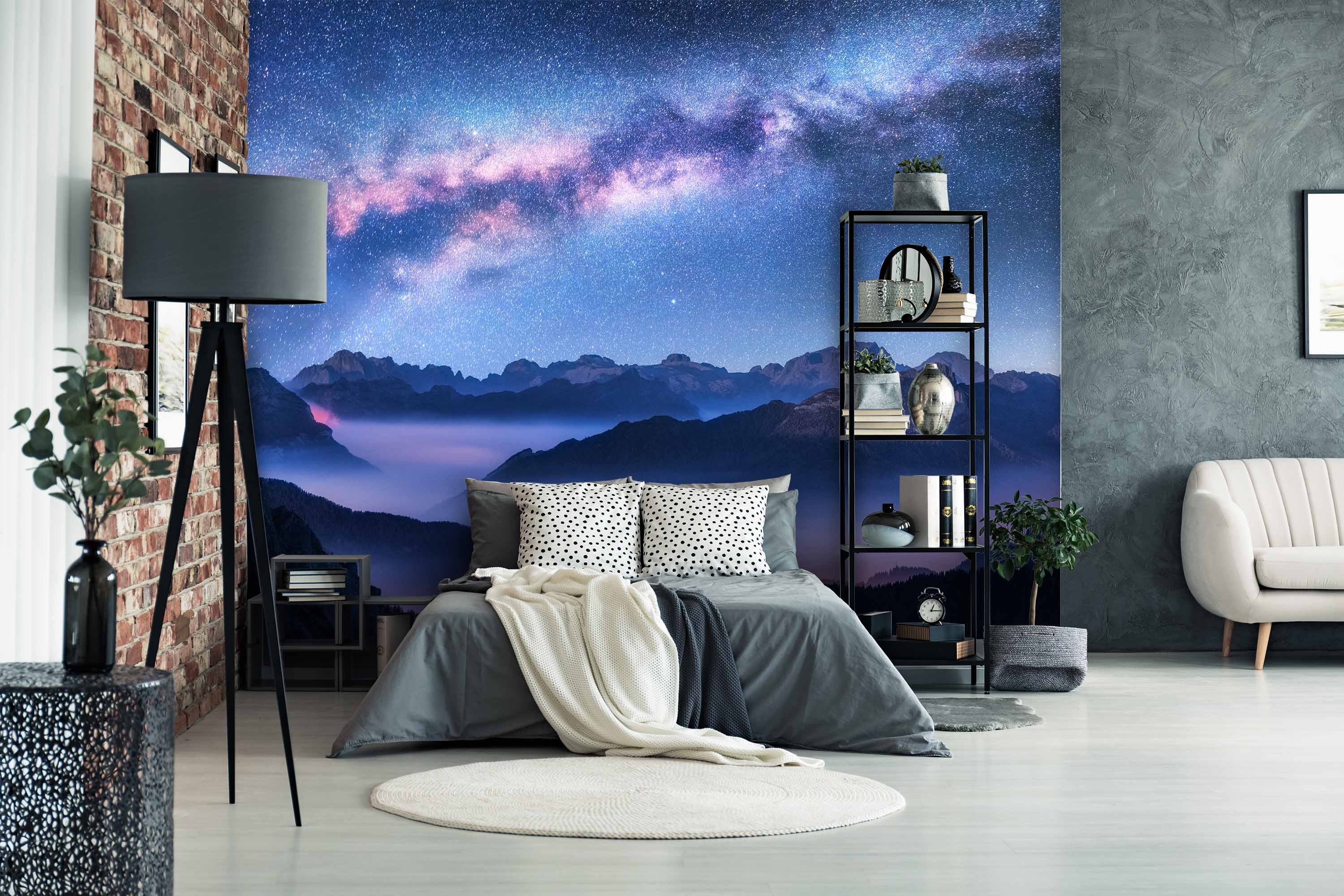 Tapeta Mléčná dráha nad horami Vel (šířka x výška): 216 x 140 cm