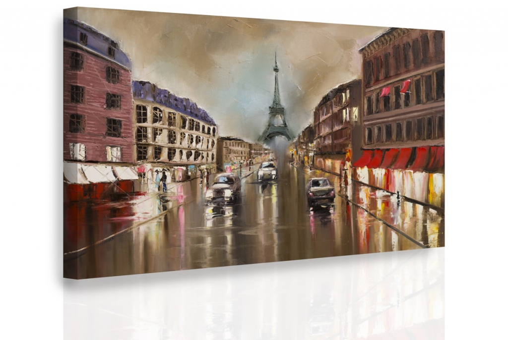 Obraz - Paříž za deště Velikost: 120x80 cm