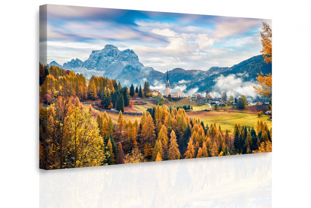 Obraz - Podzimní vesnice Velikost: 150x100 cm
