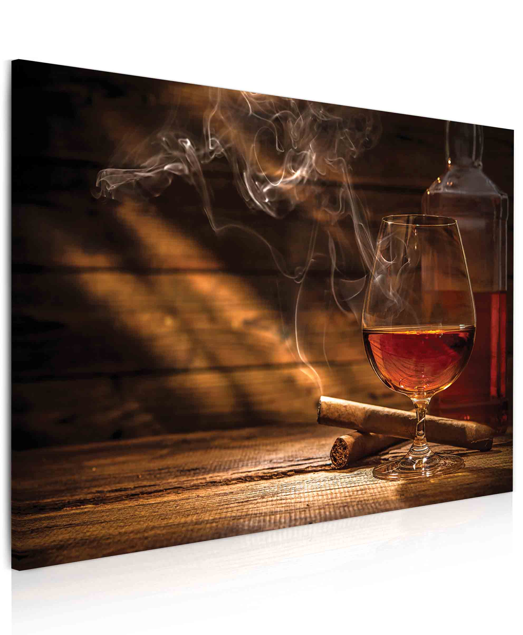 Obraz - Whiskey a doutník Velikost: 120x80 cm