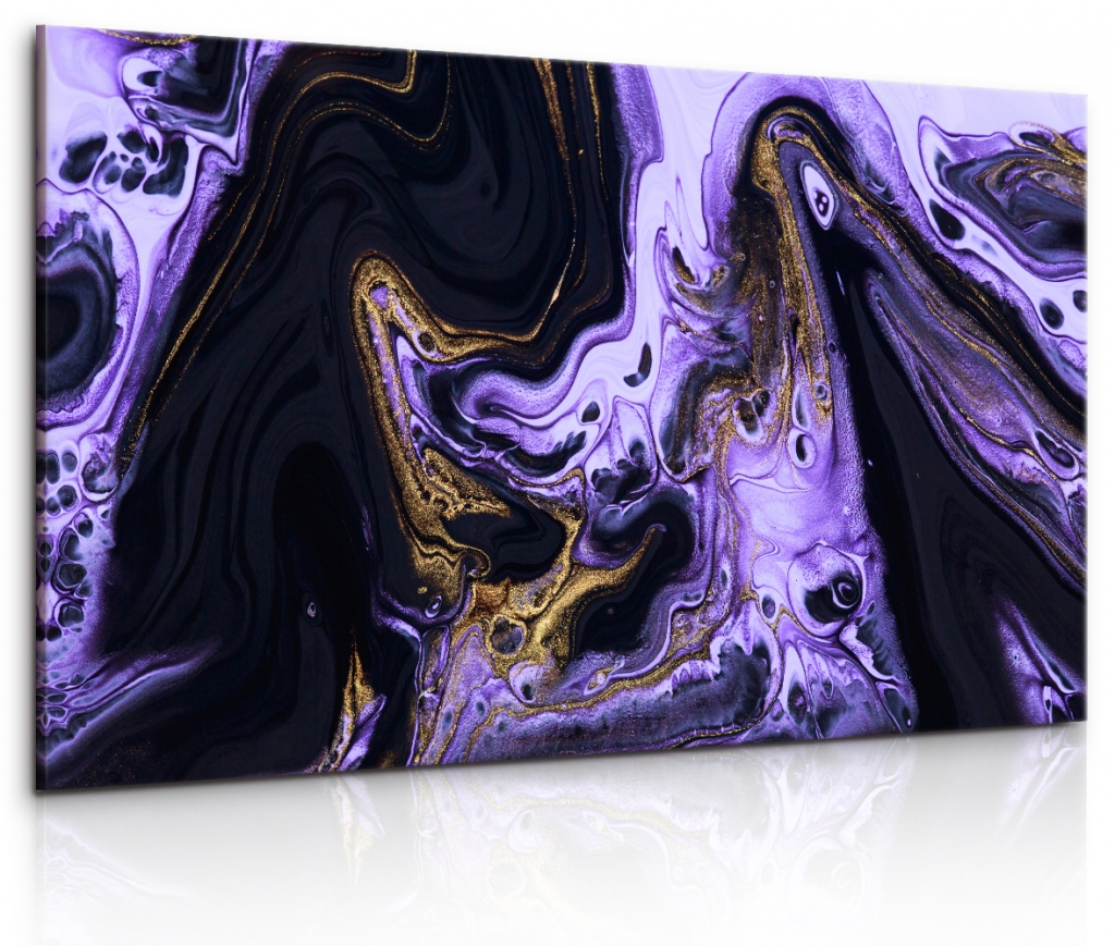 Obraz abstrakce v fialové Velikost: 90x60 cm