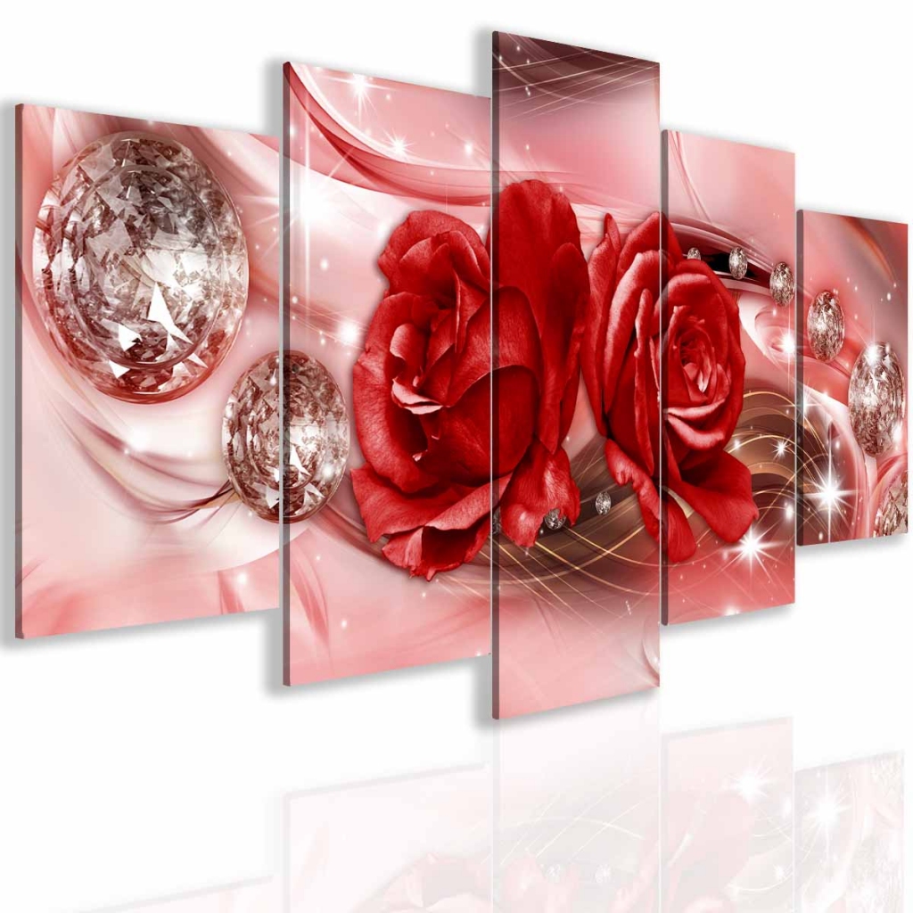 Obraz abstraktní růže červená Velikost: 100x50 cm