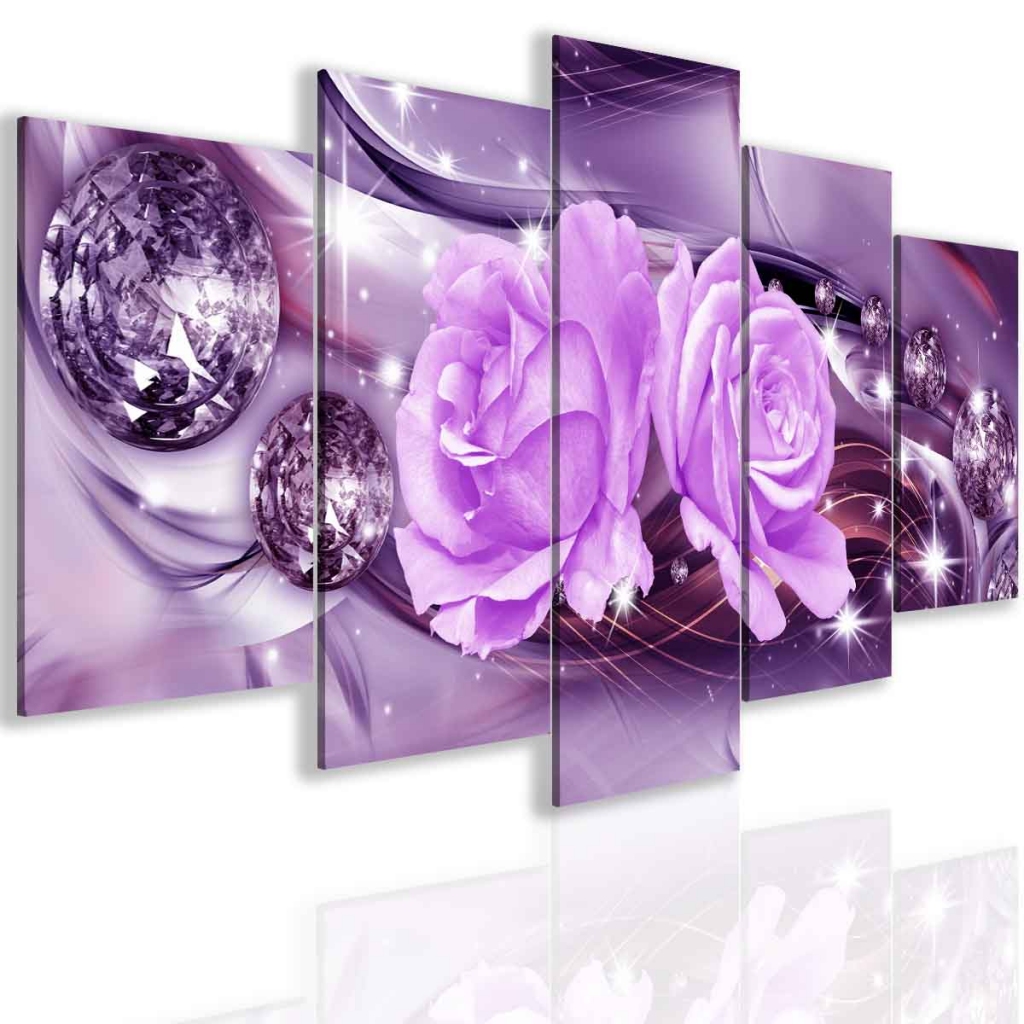 Obraz abstraktní růže fialová Velikost: 100x50 cm