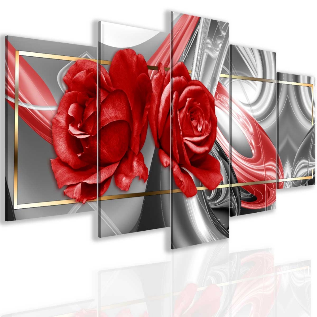 Obraz abstraktní růže šedá Velikost: 200x100 cm