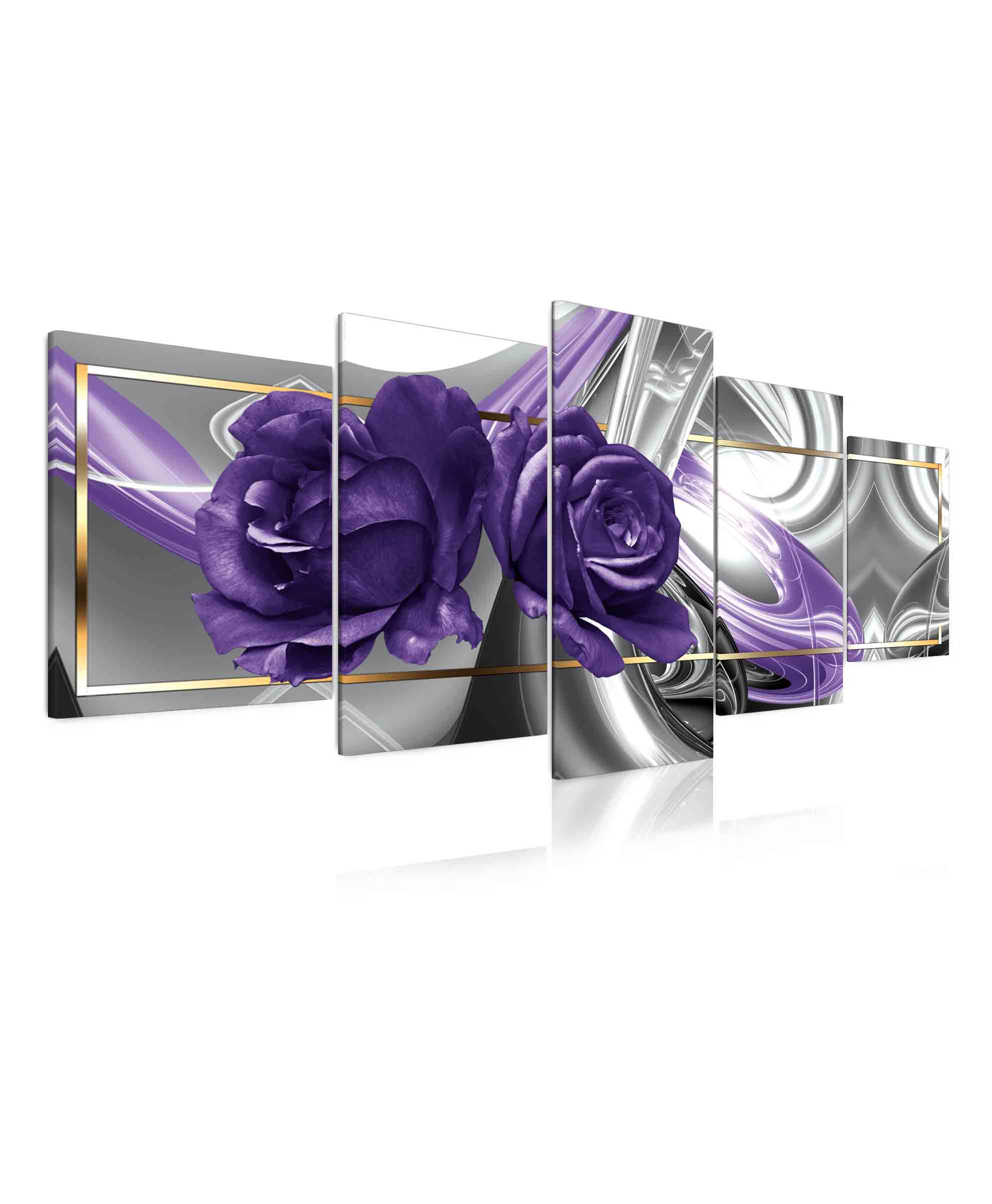 Obraz abstraktní růže tmavě fialová Velikost: 100x50 cm