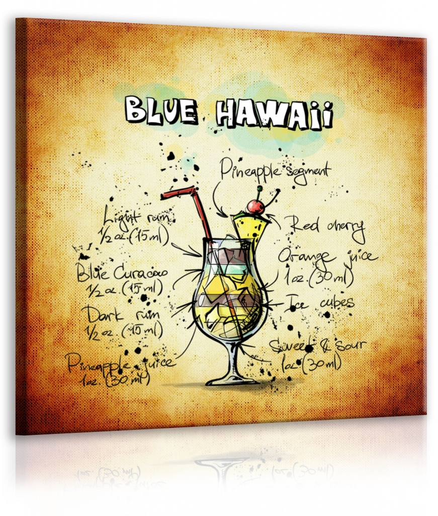 Obraz cedule Blue Hawaii Velikost (šířka x výška): 40x40 cm