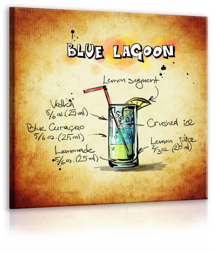 Obraz cedule Blue Lagoon Velikost (šířka x výška): 40x40 cm