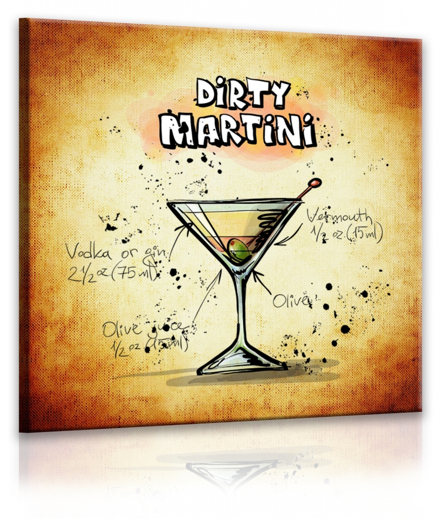 Obraz cedule Dirty Martini Velikost (šířka x výška): 40x40 cm