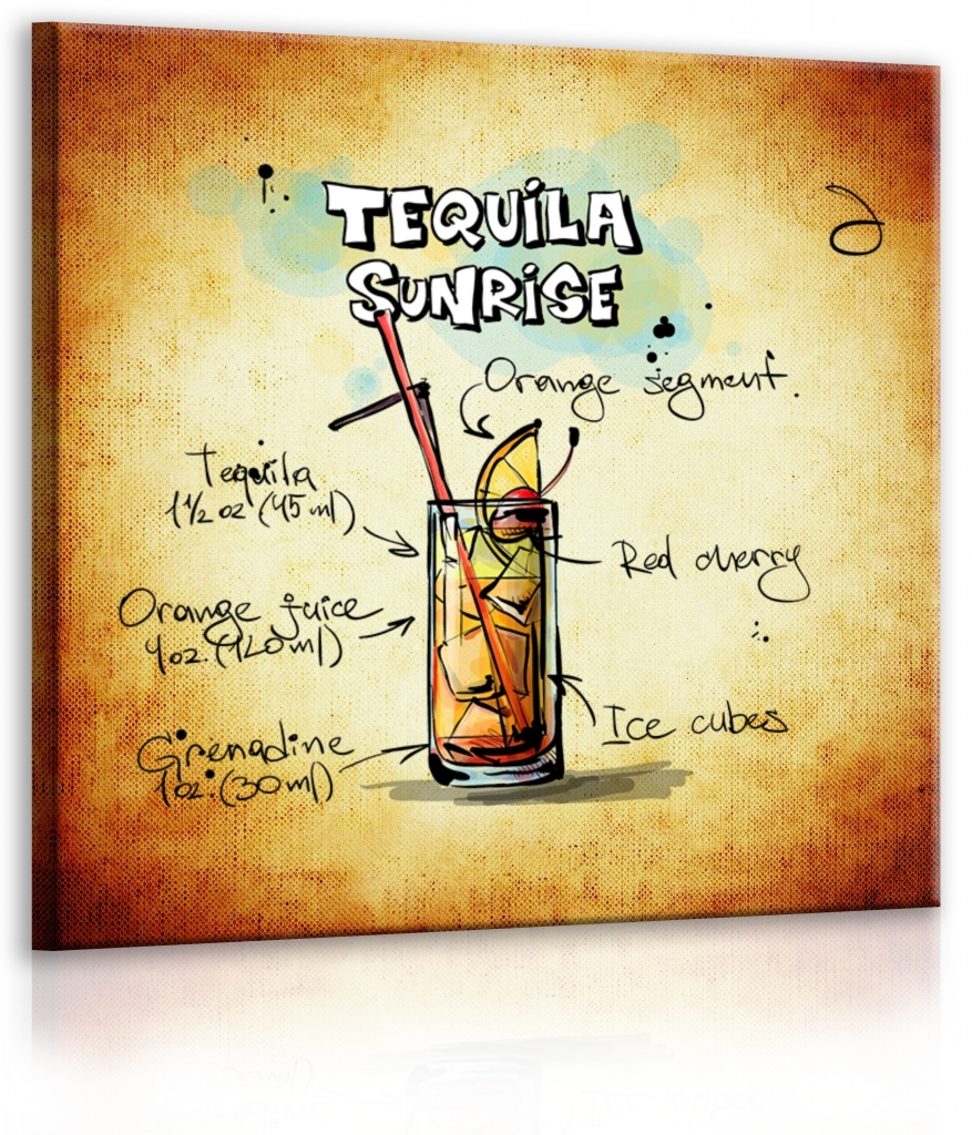 Obraz cedule Tequila Sunrise Velikost (šířka x výška): 30x30 cm