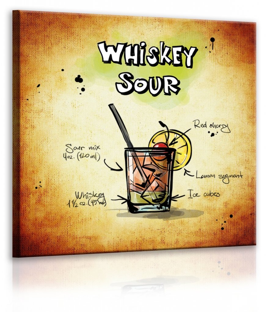 Obraz cedule Whiskey Sour Velikost (šířka x výška): 30x30 cm