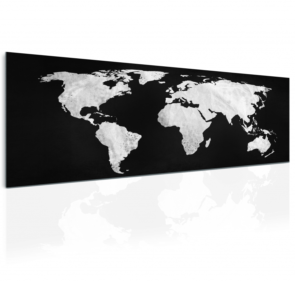 Obraz černobílá mapa světa Velikost (šířka x výška): 150x60 cm