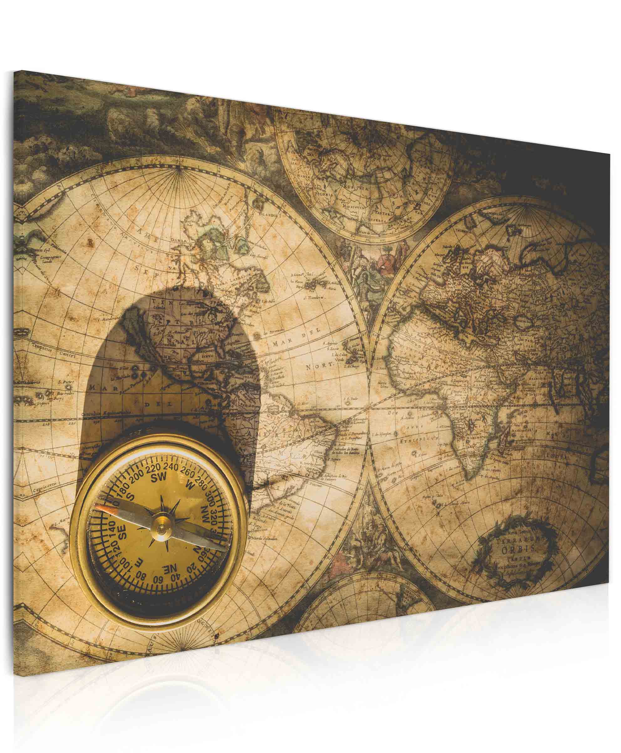 Obraz Kompas na mapě Velikost (šířka x výška): 60x40 cm