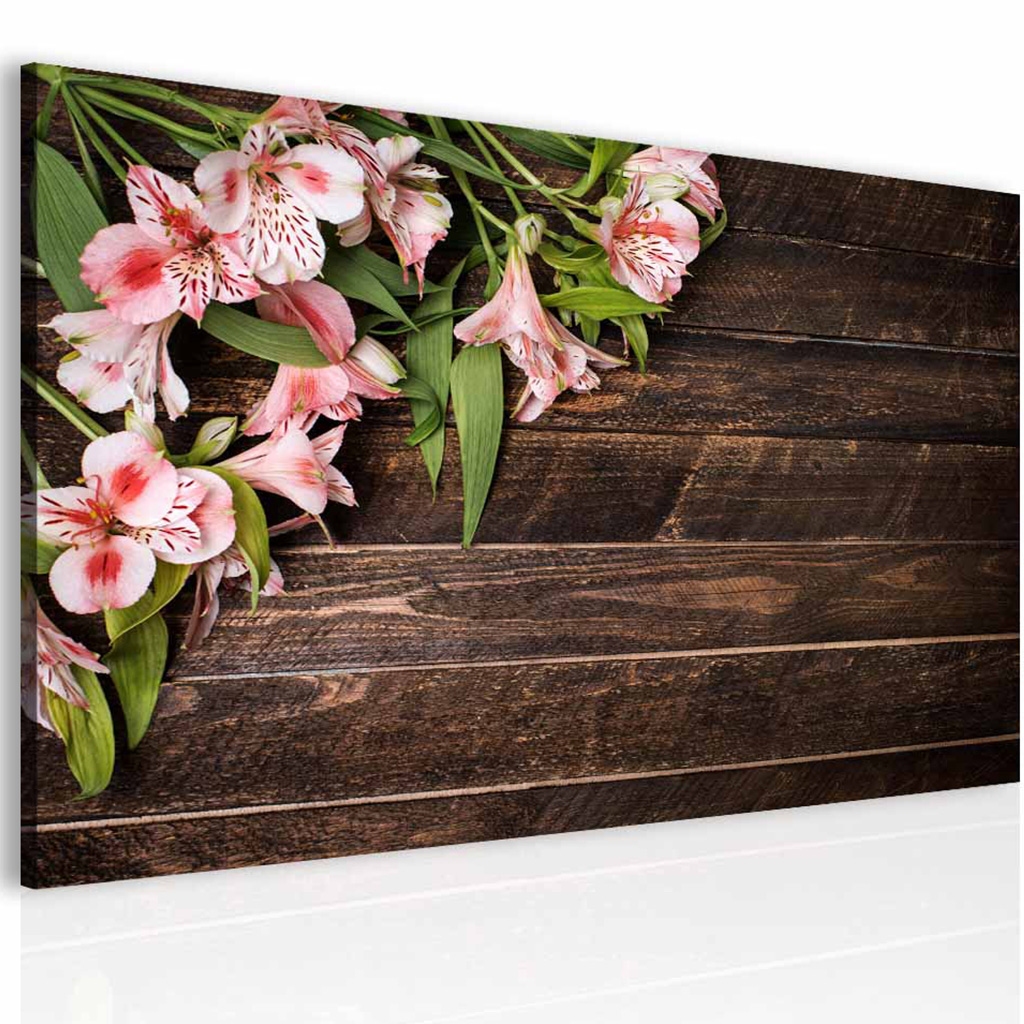 Obraz květy na dřevě Velikost (šířka x výška): 120x80 cm
