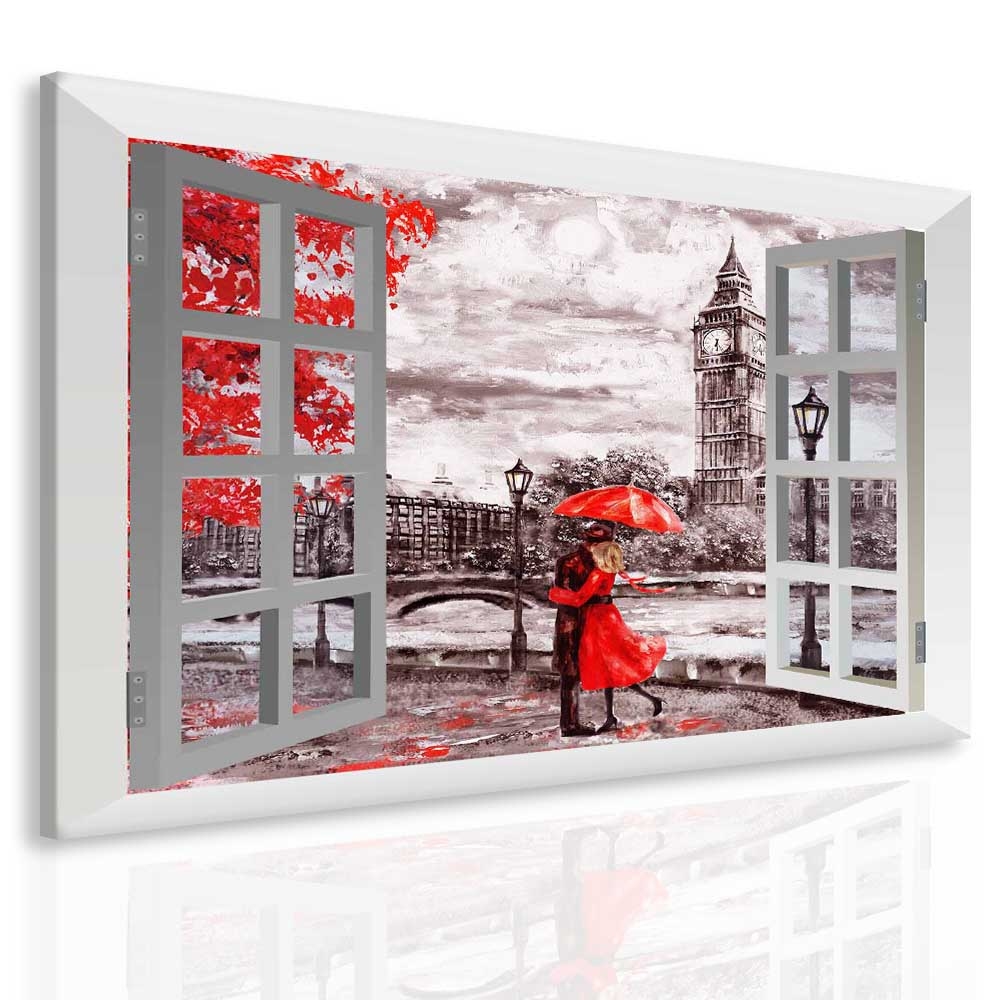 Obraz láska v Londýně za oknem Velikost: 50x40 cm