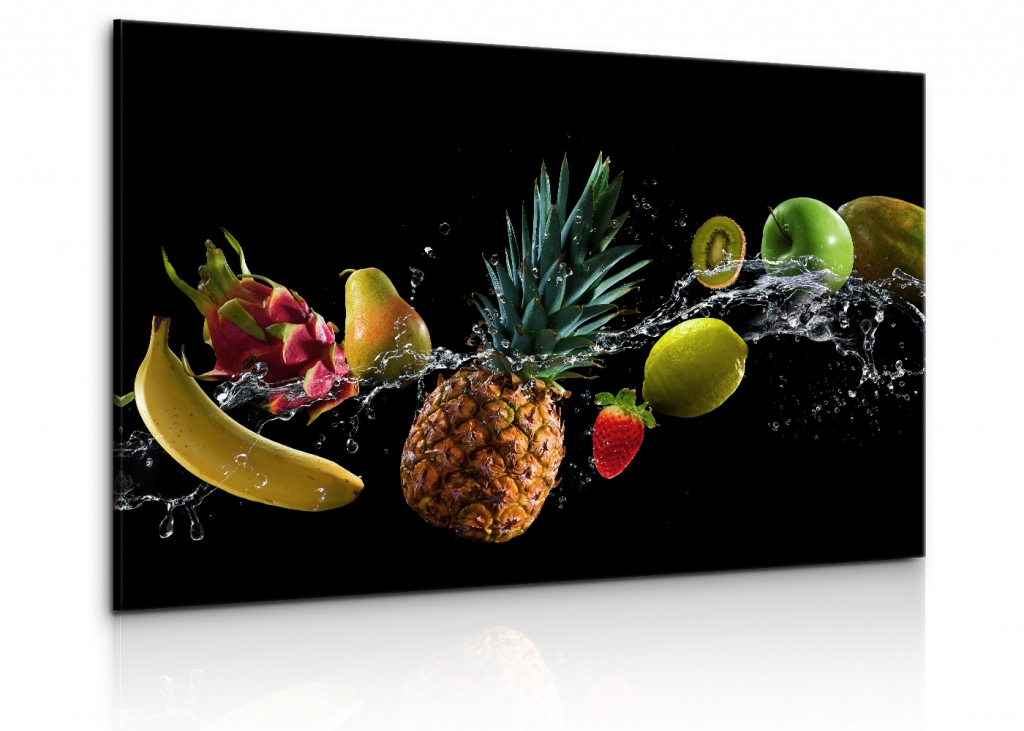 Obraz letící ovoce Velikost: 150x100 cm